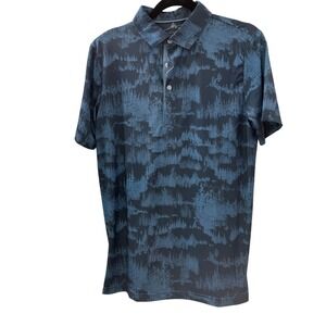 NWT Boston Scott Golf Polo Mens Blue Modern Fit Tree Print Size Small MSRP $79